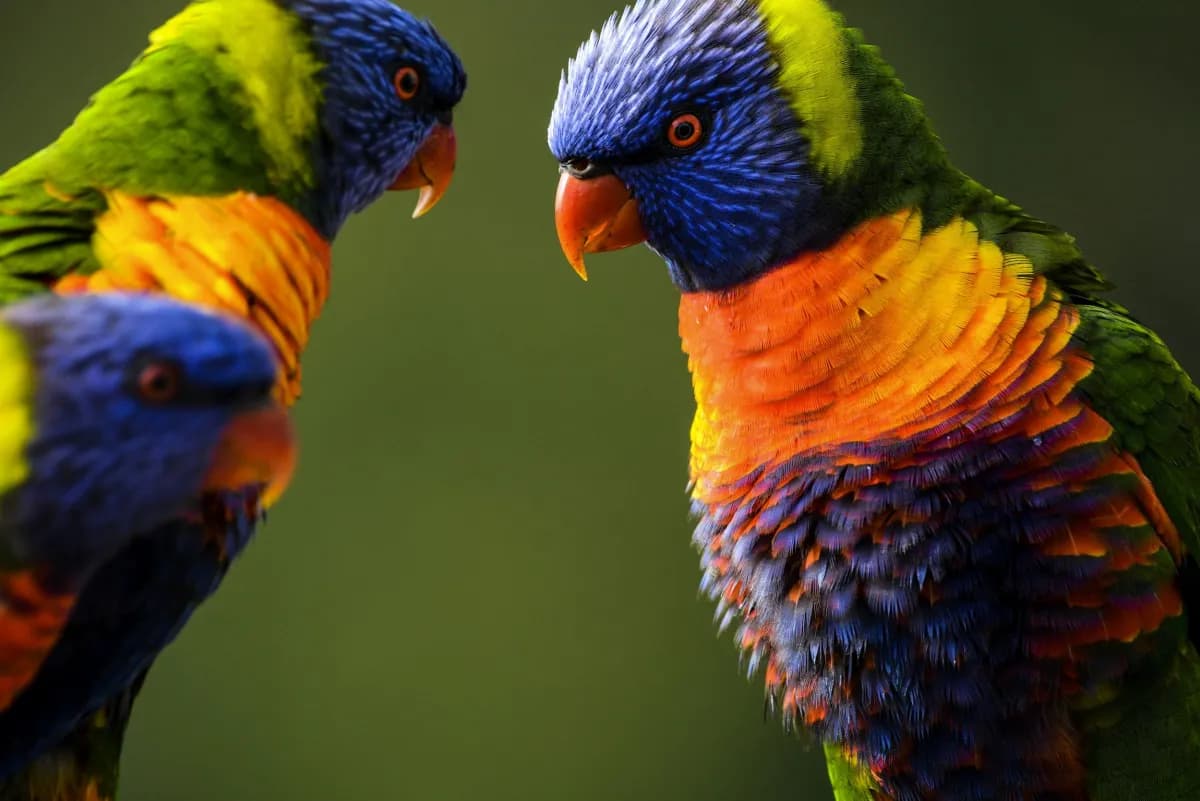 Rainbow lorikeets at Wild North Veterinary Hospital